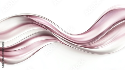 Abstract wave of pink and white flowing gracefully over a white background.