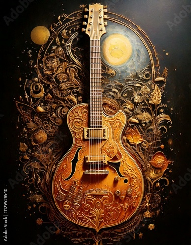 electric guitar in the space