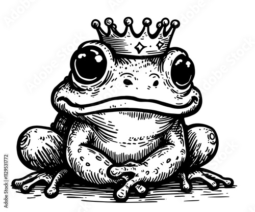 Frog in a crown vector water celebration lovely heart