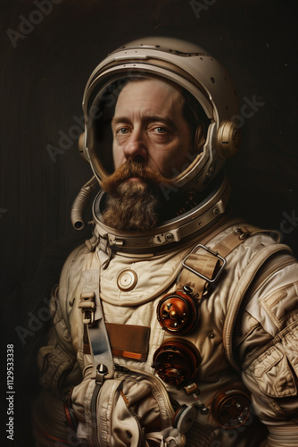 Astronaut in a Renaissance Style Combines History and Futurism photo