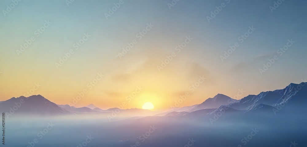 Obraz premium Soft blue and yellow hues blending together in a colorful gradient, calming color scheme, gradient effect