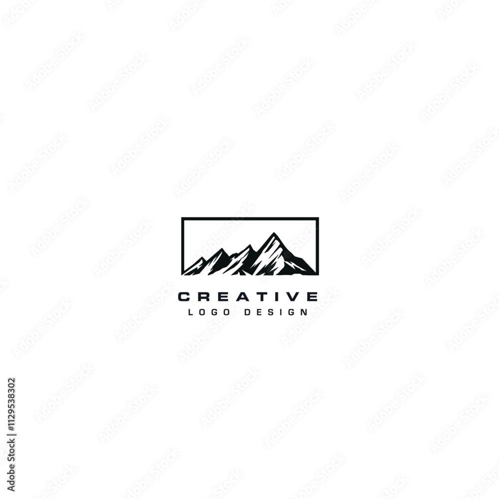 Mountain logo icon flat vector design Mountain logo icon flat vector design