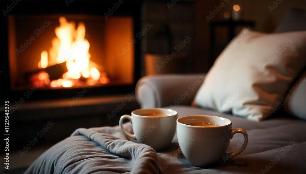 Beautiful scene that transmits peace and tranquility with a cup of delicious coffee Beautiful scene that transmits peace and tranquility with a cup of delicious coffee
