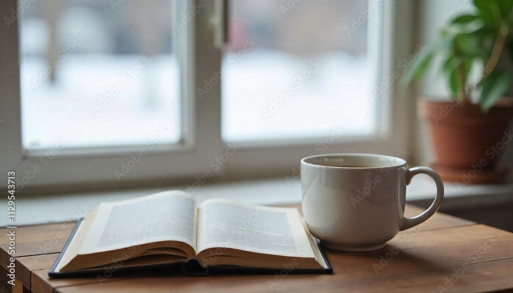 Beautiful scene that transmits peace and tranquility with a cup of delicious coffee Beautiful scene that transmits peace and tranquility with a cup of delicious coffee
