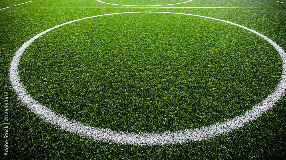 Obraz premium Artificial Turf Field Soccer Football Sports Green Grass White Lines Game Playgroun