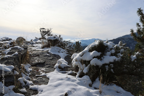 photo of snowy scene in the seven devils mountains near riggins id