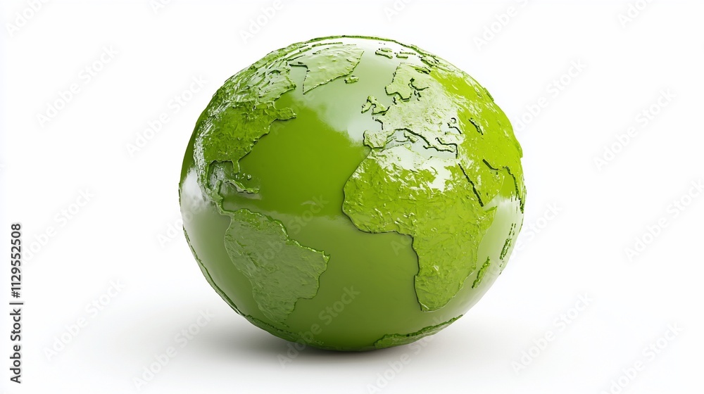 Green glossy Earth globe isolated on white. Green glossy Earth globe isolated on white.
