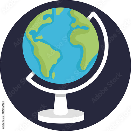 A detailed globe icon depicting the Earth's continents and oceans, representing global geography and world navigation