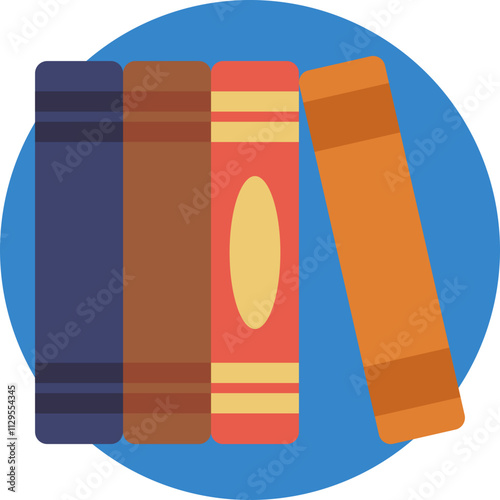 The "books" icon represents a collection of knowledge, perfect for indicating resources related to geography, maps, and world studies.