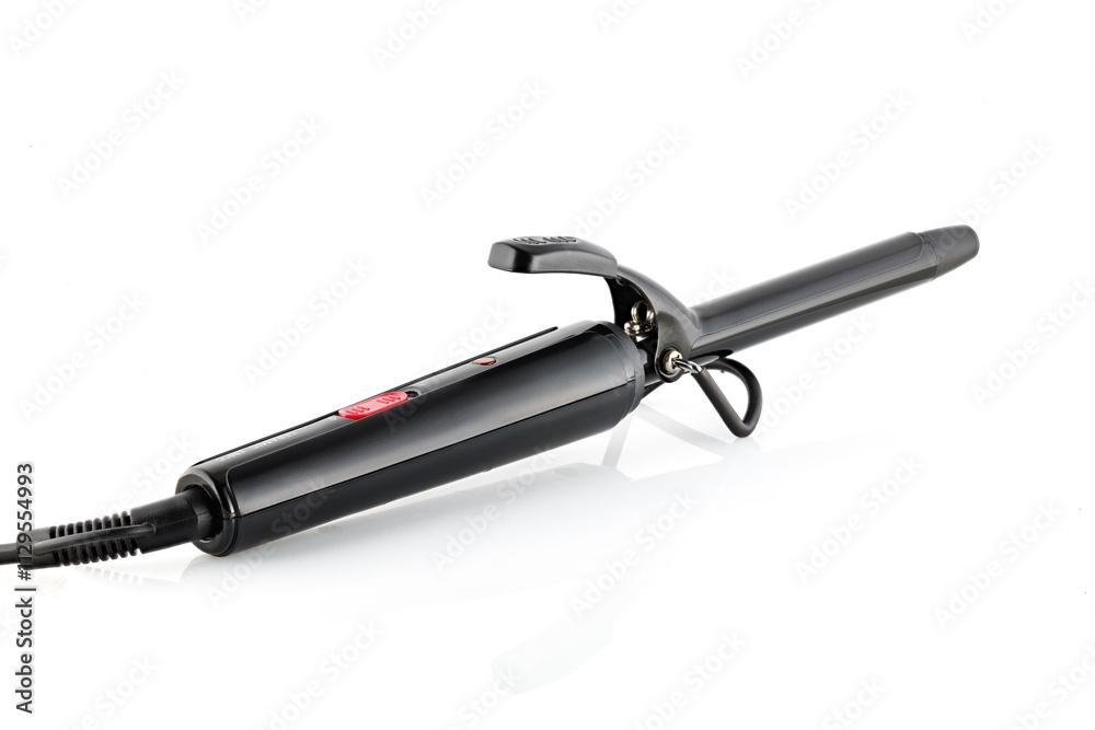 Electric curling tongs for hair isolated on white background. Full depth of field. Electric curling tongs for hair isolated on white background. Full depth of field.
