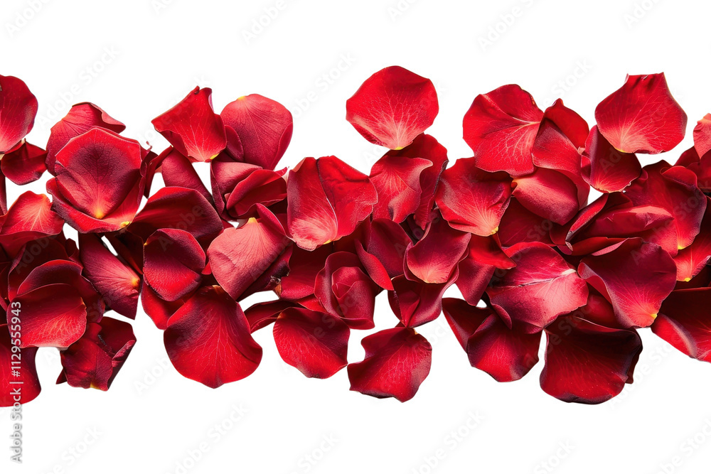 Fototapeta premium PNG Vibrant red rose petals scattered