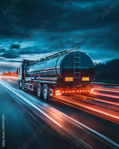 Fuel Tanker Truck on Highway