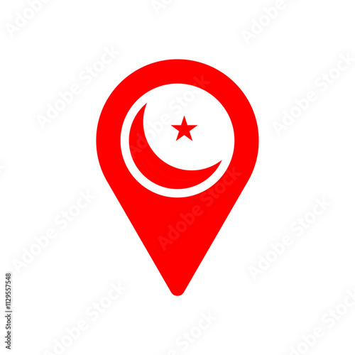 Free Download red mosque location icon isolated on transparent background - GFXLoad