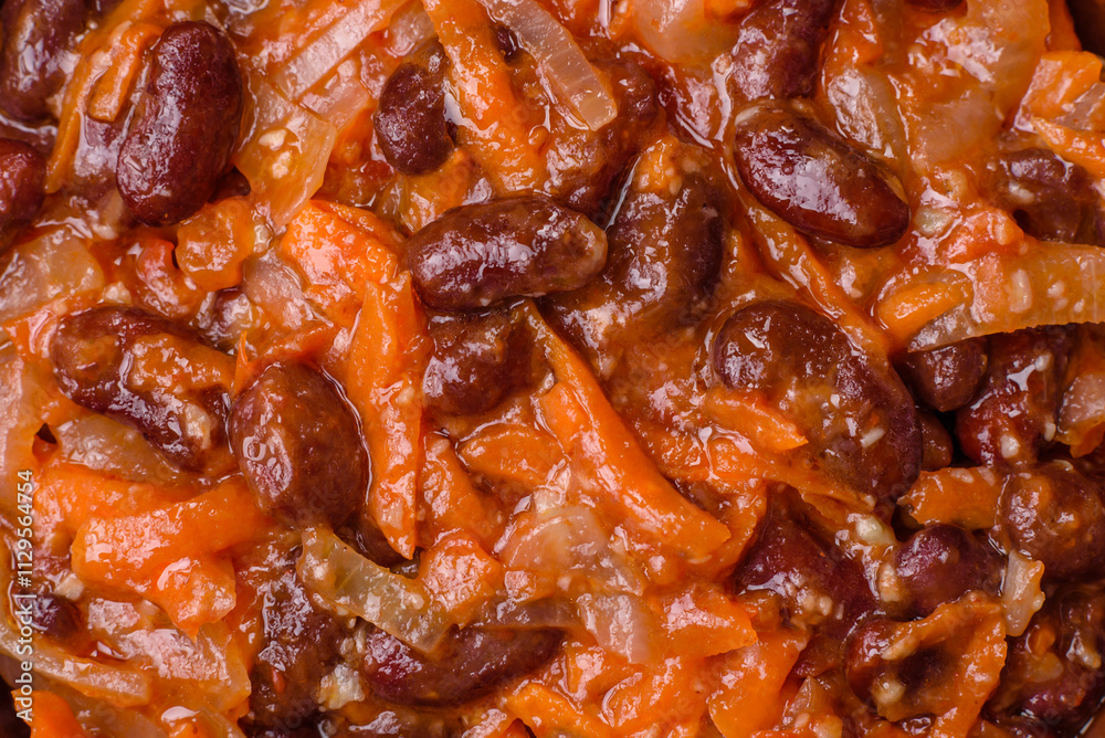 Vegan or vegetarian stew with red beans, onions and carrots or lobio Vegan or vegetarian stew with red beans, onions and carrots or lobio