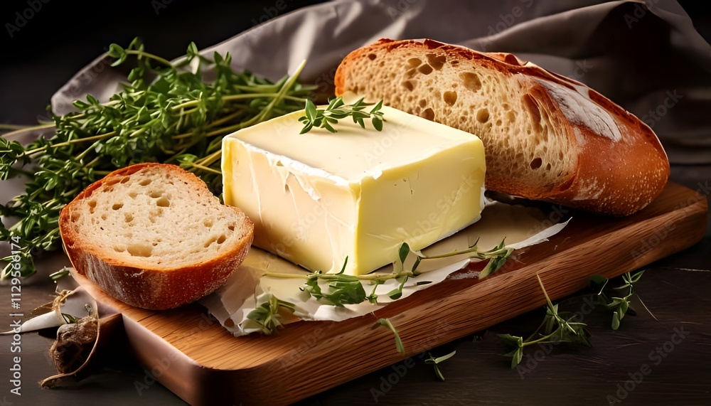 Butter with fresh bread and herbs Butter with fresh bread and herbs