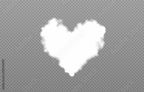 Cloud heart icon. Cloud in the shape of a heart on a png background. Isolated objects. EPS 10	