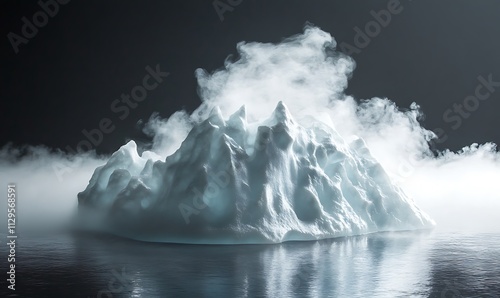 Majestic Iceberg Enveloped In Misty Arctic Atmosphere