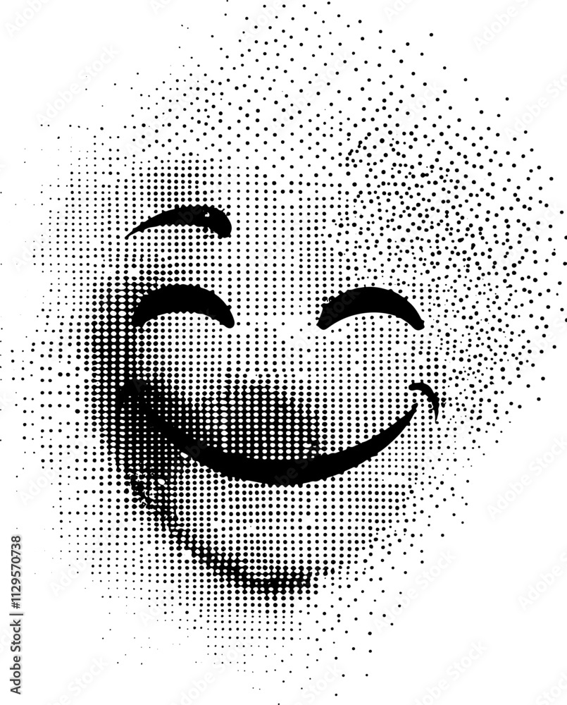 Grafik aus dem Set: schwarz, weiß, siebdruck, stencil, cover, punk, grunge, pointilismus und mehr