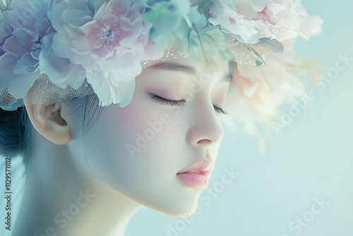 Serene Elegance Pastel Floral Headpiece