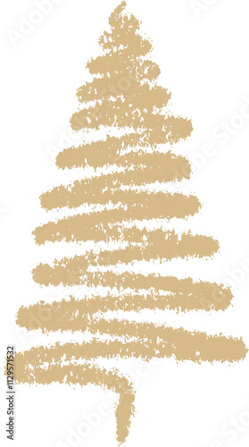 Wavy Lines Christmas Tree Illustration