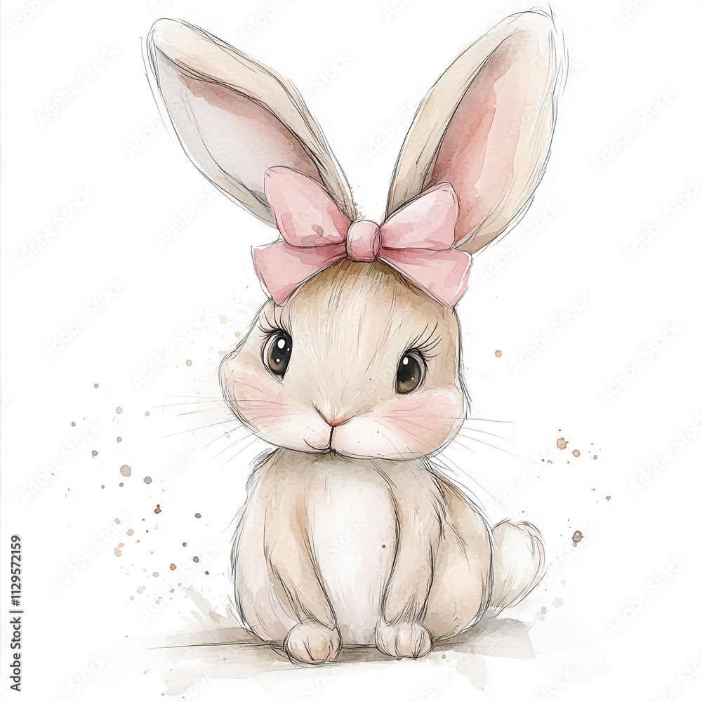 Obraz premium white rabbit on white