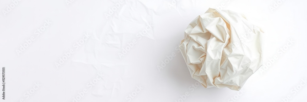 Crumpled piece of white paper with soft shadows, background, page Crumpled piece of white paper with soft shadows, background, page