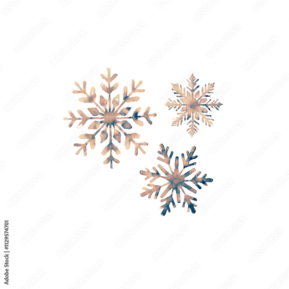 Snowflakes set of 3 blue and ivory Snowflakes set of 3 blue and ivory
