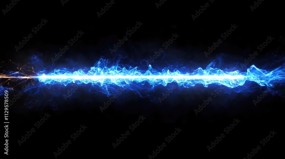 Vivid Laser Beam Descending in 3D: Electric Discharge Creating a Bright Digital Energy Background Vivid Laser Beam Descending in 3D: Electric Discharge Creating a Bright Digital Energy Background