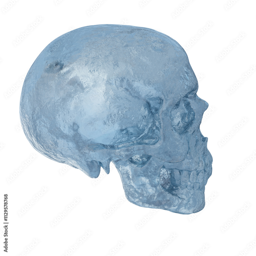 3D rendered fantasy ice skull isolated on transparent background 3D rendered fantasy ice skull isolated on transparent background