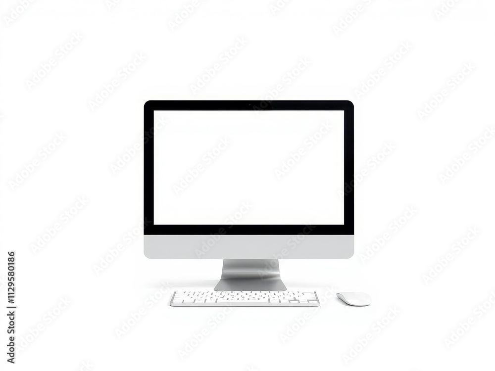 Realistic vector illustration of a modern laptop sitting on a white background, mockup, portable Realistic vector illustration of a modern laptop sitting on a white background, mockup, portable
