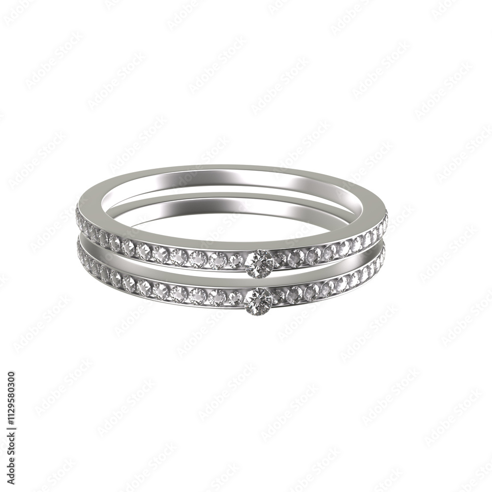 3D rendered elegant ring with gemstones isolated on transparent background 3D rendered elegant ring with gemstones isolated on transparent background