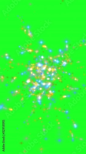 Shining Sparks On A Green Screen vertical video