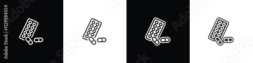 Health medicine icons, Pharmacy icons, medicine, healthcare, community service icons, Medicine and Health Services in flat and linear shapes on black, white and transparent backgrounds.