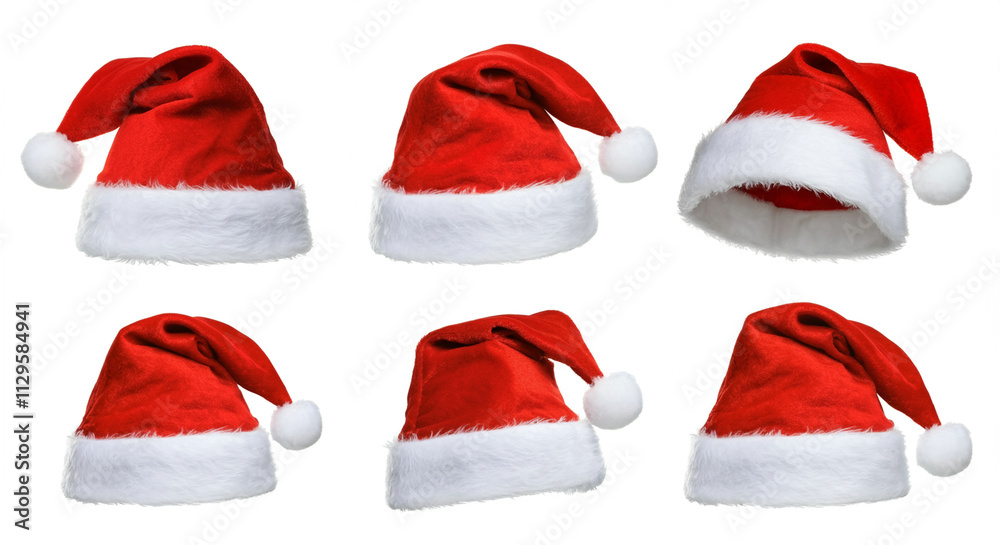 Santa hats festive holiday accessories red white holiday headwear for Christmas celebrations Santa hats festive holiday accessories red white holiday headwear for Christmas celebrations