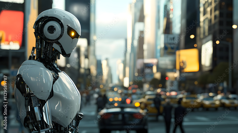 Futuristic Robot Traffic Controller Revolutionizes Urban Congestion Management in Bustling Metropolis Futuristic Robot Traffic Controller Revolutionizes Urban Congestion Management in Bustling Metropolis