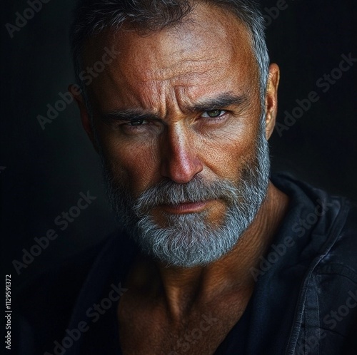 Stunning high resolution photos of a mature charming man who has charisma - it's something like brightness, charm. He is not like others with his brightness. Art session