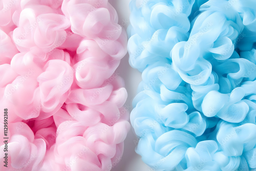Obraz premium Abstract pink and blue ink swirls in water.
