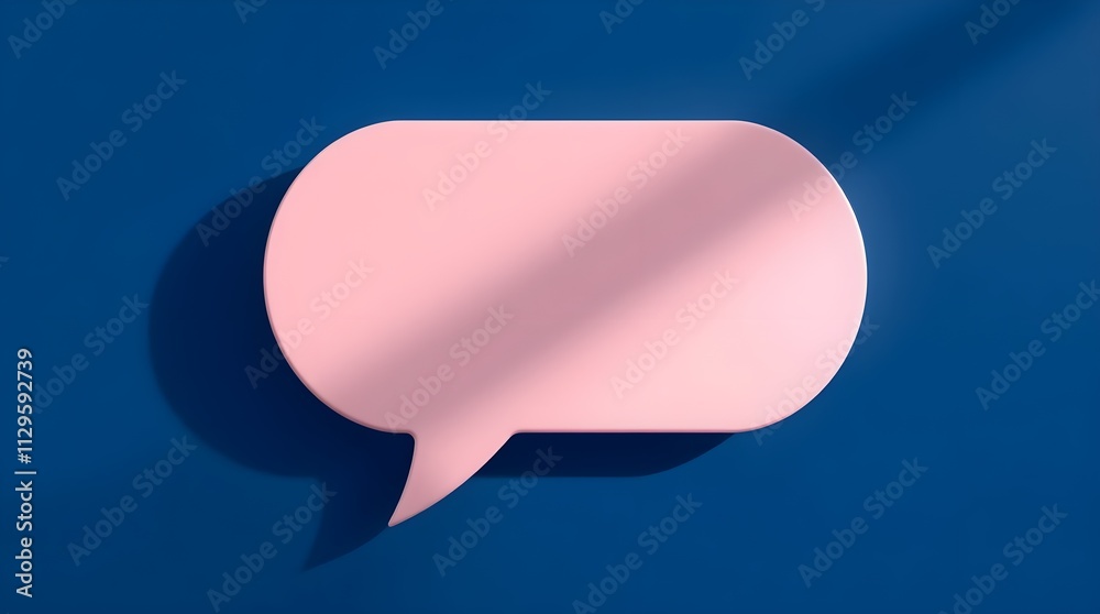 a pink speech bubble on dark blue background, large space for copy a pink speech bubble on dark blue background, large space for copy