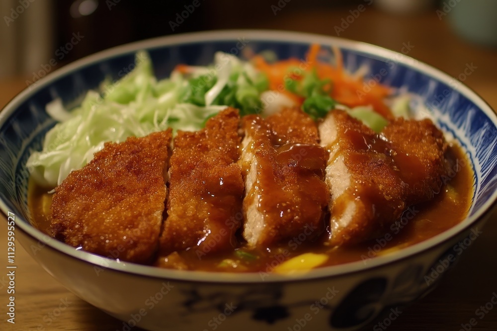 Curry chicken Katsu with cabbage and Japanese sauce Curry chicken Katsu with cabbage and Japanese sauce