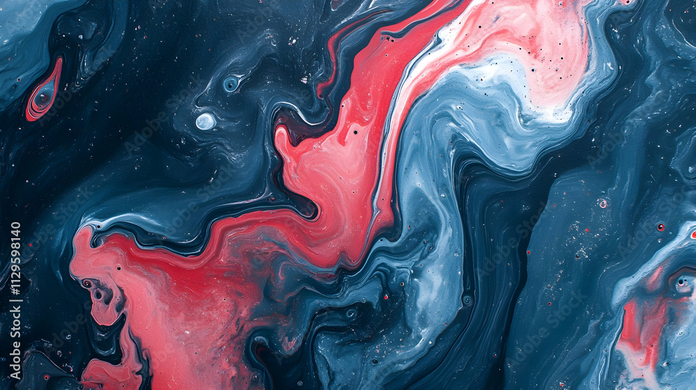 Abstract swirling red, blue, and white paint. Abstract swirling red, blue, and white paint.