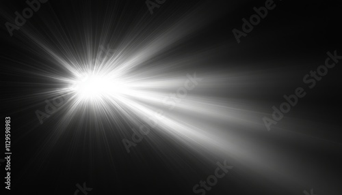 Bright White Light Explosion in Darkness.