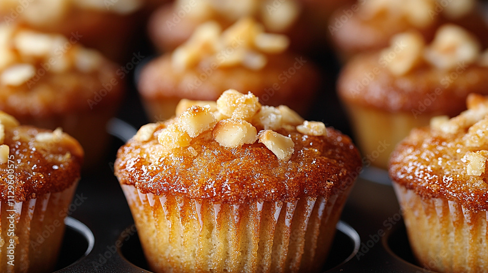 Freshly baked muffins resting in a muffin pan, showcasing their golden, inviting texture and soft appearance, symbolizing warmth, comfort, and the satisfaction of homemade goodness Freshly baked muffins resting in a muffin pan, showcasing their golden, inviting texture and soft appearance, symbolizing warmth, comfort, and the satisfaction of homemade goodness