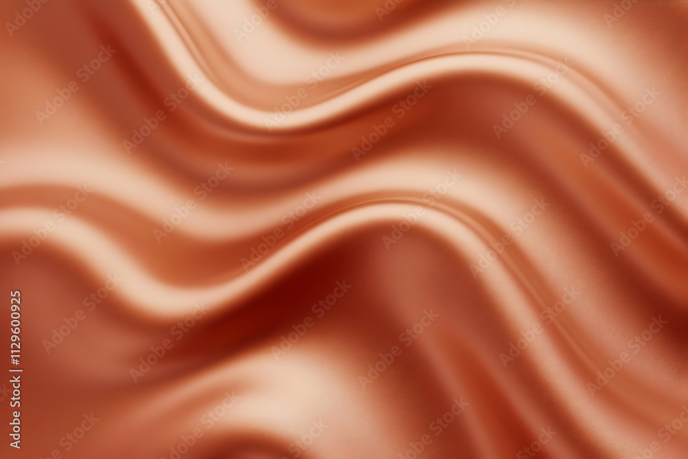 Fototapeta premium Abstract wavy texture of light brown silk fabric.