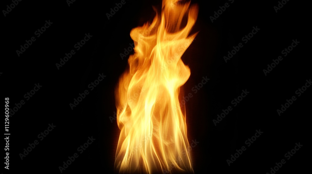 Realistic Flames on Dark Backdrop. Realistic Flames on Dark Backdrop.