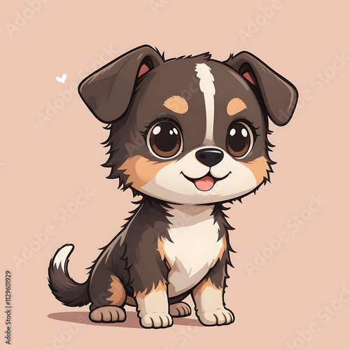 Cute Chibi Dog AI Generated – Adorable Cartoon Puppy on Pastel Background. An adorable AI-generated chibi dog illustration featuring a cute cartoon-style puppy.