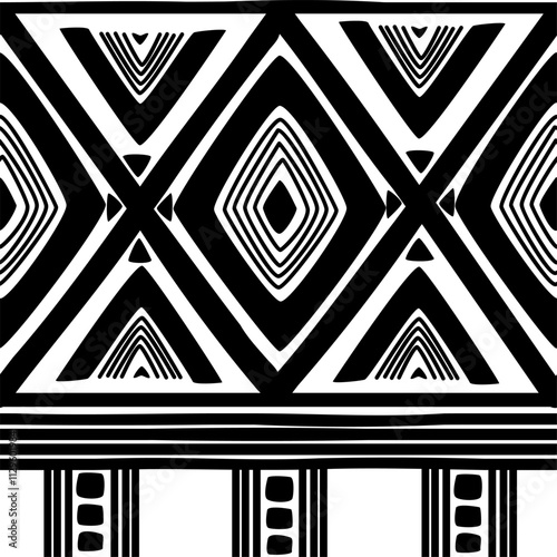 Seamless pattern tribal texture, ethnic background in simple stylePrint