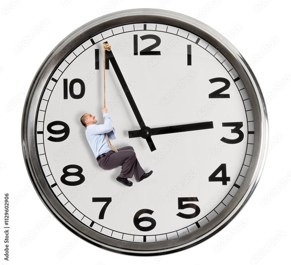 Businessman trying to push back deadline Businessman trying to push back deadline