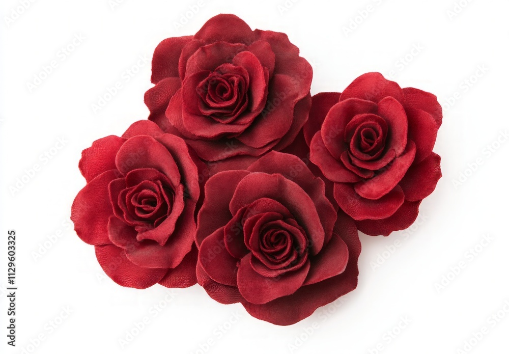Obraz premium Beautiful Red Rose Isolated on White Background for Floral Design