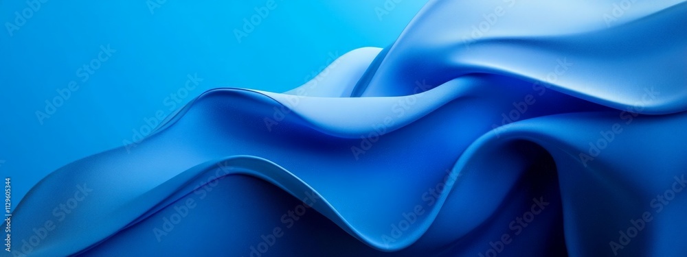 Obraz premium Smooth Blue Gradient Background with Soft Waves and Fluid Curve