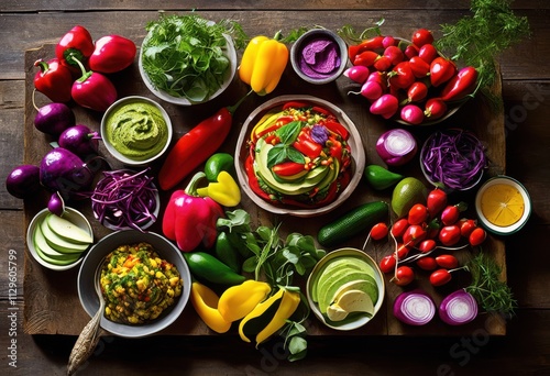 deliciously vibrant vegetable spread made fresh ingredients showcasing array colors textures, appetizer, bowl, carrot, celery, creamy, crunch, cucumber